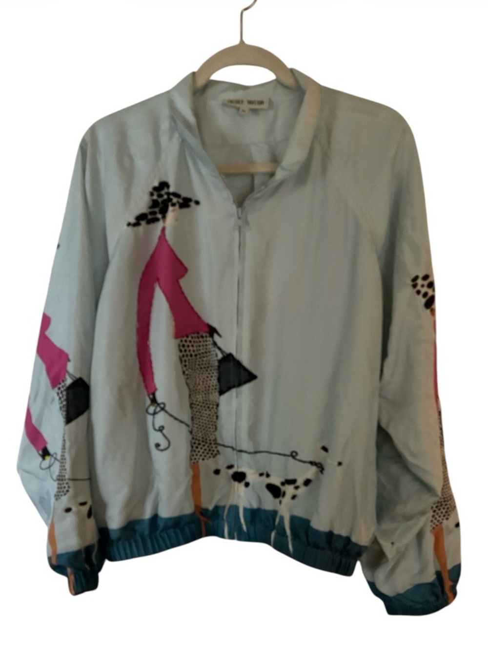 Nicole Taylor light blue 100% silk jacket. Sz XL